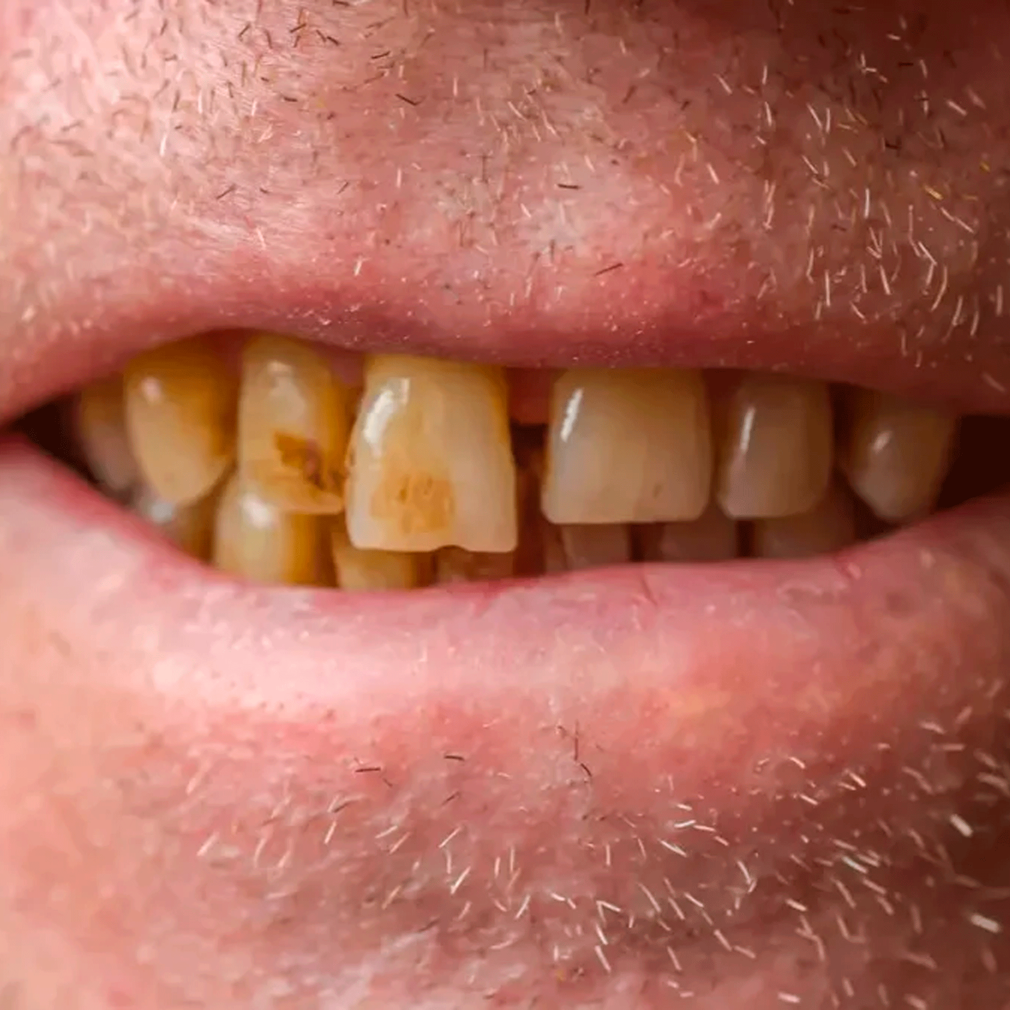 Dientes con manchas de mate